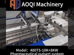 480TS Pharmaceutical leaflet outsert folding system with labeling