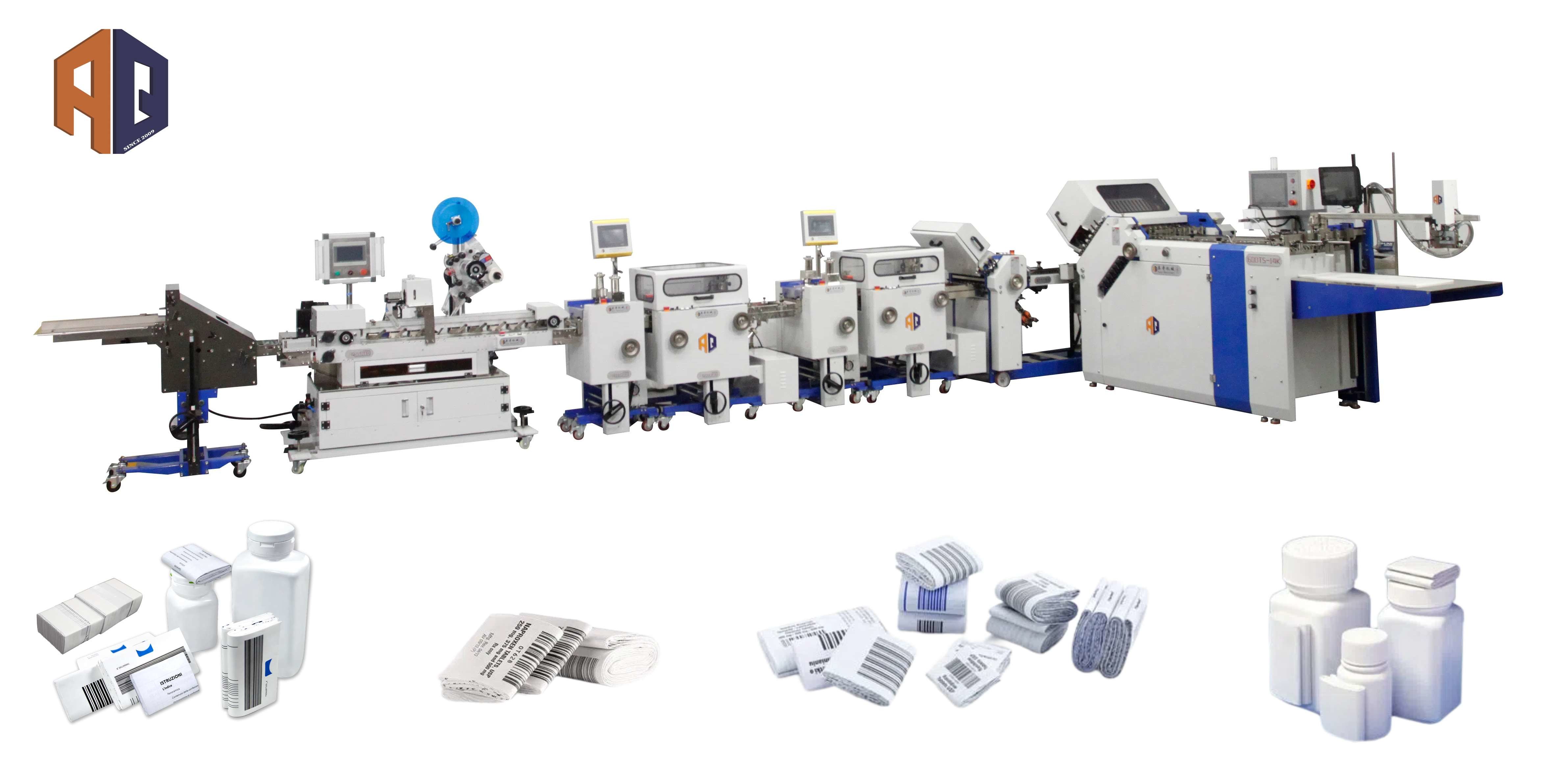 Easy Operating Large Format Pharmaceutical Leaflet Folding Machine Pharma Outsert Production System